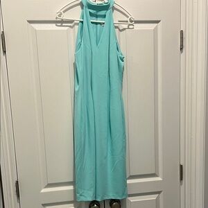 Elegant Sleeveless Aqua Dress